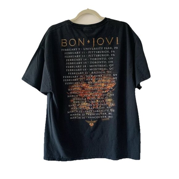 Vintage Bon Jovi 2011 Band Tour T-Shirt Hanes tag Men's Size 2XL Indie - Picture 3 of 13